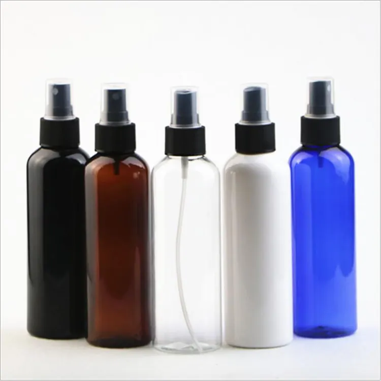 Flacons vides en plastique PET de 180ml, 6oz, couleur personnalisée, vaporisateur rond et fin pour la peau, produits de soins capillaires, Spray médical, parfum