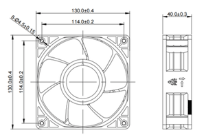 13040 trục quạt làm mát bóng mang DC không chổi than điện 12V PBT 130x130x40mm OEM/ODM hỗ trợ máy chiếu PC trường hợp 2800 rpm - Product Image 6
