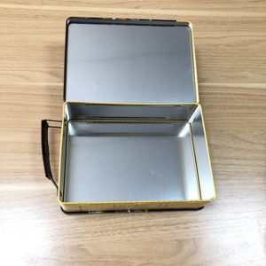 Fabrik Geschenk Lagerung Metall Mittagessen Blechdose mit Griff und Schloss rechteckige Form Mittagessen Blechdose