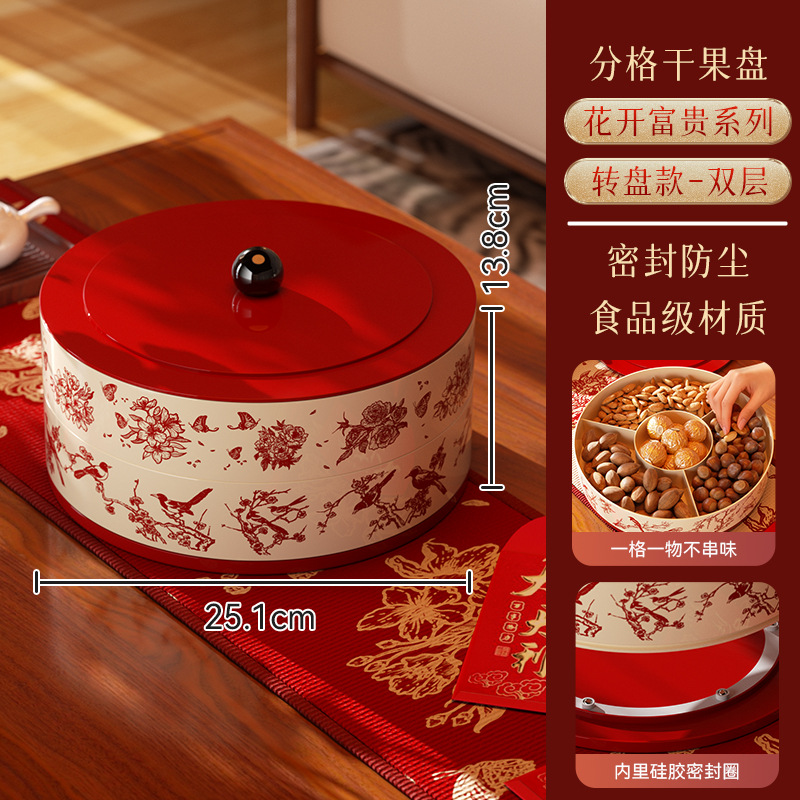 Flowers Bloom in Wealth and Prosperity (Rotating Double Layer)