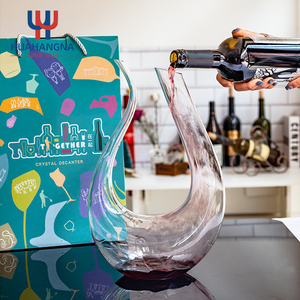 Bình rượu vang đỏ 50 oz (1500ml) kiểu dáng chữ U, làm bằng thủy tinh pha lê trong suốt không chì, thổi thủ công, đựng trong hộp quà tặng - Product Image 5