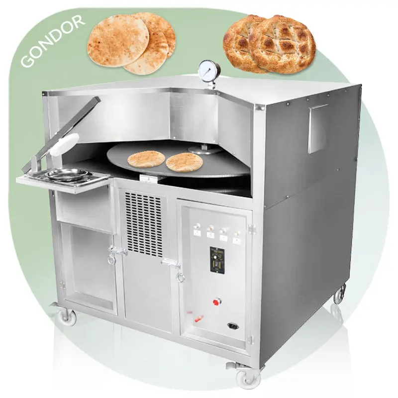 Mini Tortilla Roti Pita Flat Bake Chapati Rotary Electric Gas Lebanese Small Arabic Pita Bread Oven for Sale