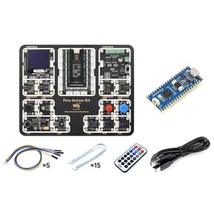 Kit de sensor de nivel de entrada Raspberry Pi Pico, incluye placa de expansión Pico y 15 módulos comunes, diseño todo en uno