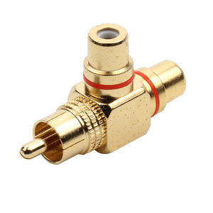 2pcs/1pair High Quality Gold Plated <strong>RCA</strong> Male to <strong>2</strong> Female <strong>RCA</strong> <strong>Splitter</strong> Adapter AV Video Audio T Plug <strong>RCA</strong> 3 Way Plug R Connector - Product Image 3