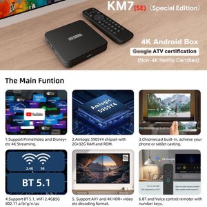 Hộp giải mã truyền hình Android KM7 SE được chứng nhận, hỗ trợ phát trực tuyến 4K, sử dụng chip Amlogic S905Y4 lõi tứ, RAM 2GB, ROM 32GB, hệ điều hành Android 11. - Product Image 3