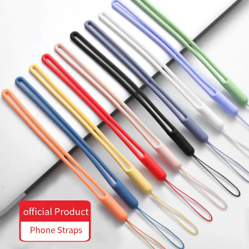 Polsbandjes Hand Lanyard Siliconen Bedels Voor Mobiele Telefoon Camera Sleutels Koord Ketting Schattige Lanyard Sleutelhanger Sleutelhanger Hangend Touw