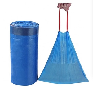Paquete negro para el hogar, corbata, cubo de basura, saco de basura, bolsas de plástico con cordón, bolsa de basura en rollo con cuerda con cordón - Product Image 3