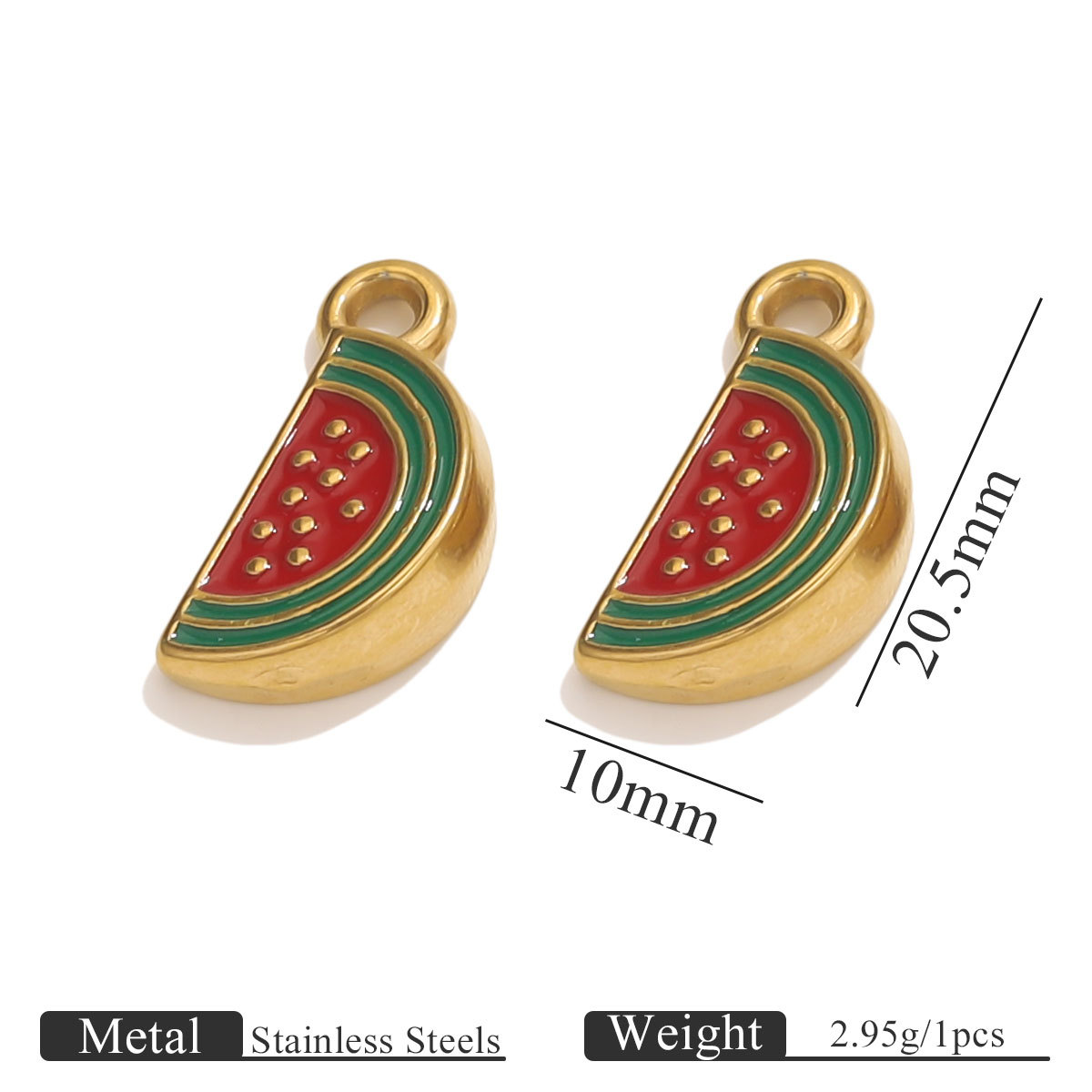 Pendentif pastèque doré 12