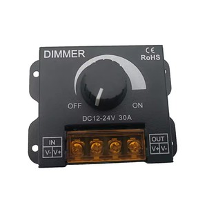 12V 24V 30A PWM LED Dimmer Controller con manopola per luminosità regolabile e interruttore ONOFF striscia di luce a singolo colore - Product Image 1