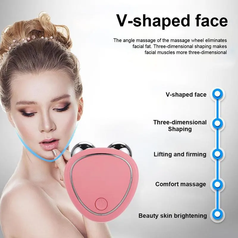 Rodillo masajeador Facial de mano profesional Enchufe USB Material ABS Estiramiento DE LA PIEL Dispositivo de tonificación facial Microcorriente OEM