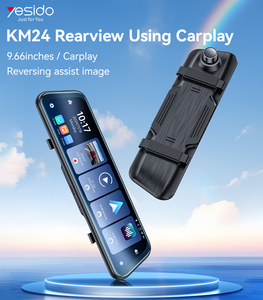 Yesido KM24 9.66英寸高清晰图像倒车辅助图像触摸屏后视镜使用Carplay - Product Image 2