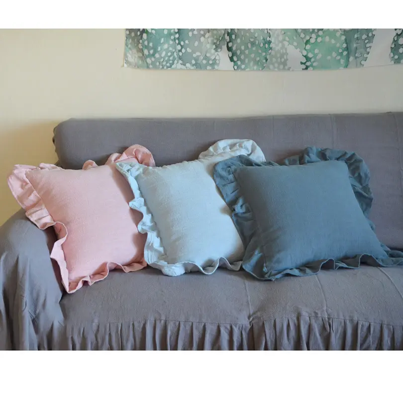 Copricuscino SIPEIEN in morbido cotone federa divano con bordo arruffato cuscino personalizzato in cotone lavabile per la casa