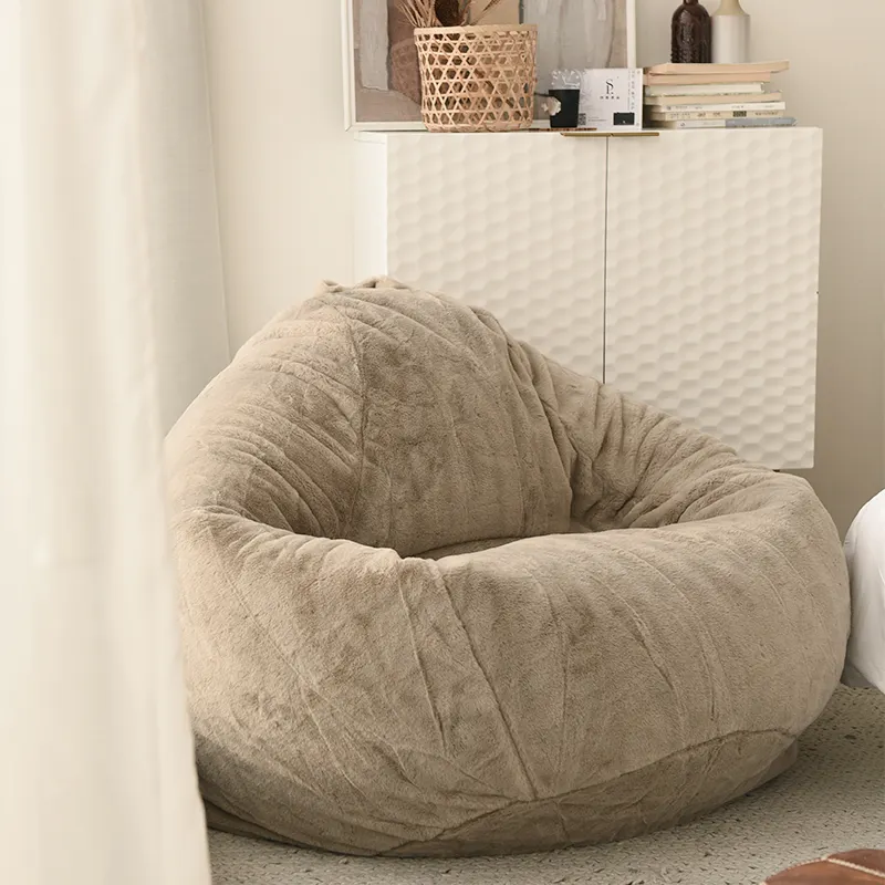 PUF de lujo para sala de estar, cómodo sofá sin relleno de piel sintética, acogedor, cubierta para silla, sofá de descanso moderno copridivano XL