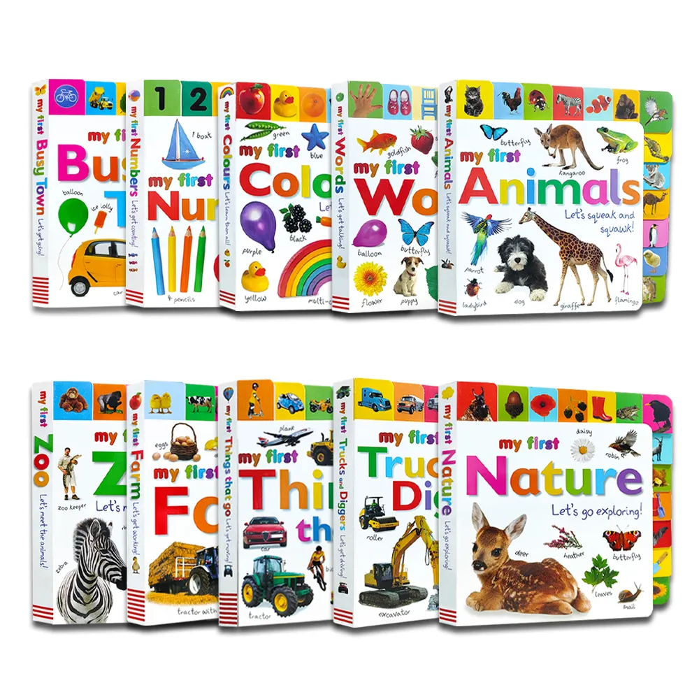 Servicios de impresión de Libros Personalizados ecológicos, libro Montessori, regalo para bebés, juego de libros de tablero para niños, impresión bajo demanda