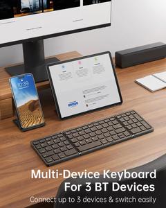 Mini teclado plegable portátil Delgado inalámbrico BT Número Teclado para Mac Windows Laptop Tablet Luz-Handy Bluetooth-compatible - Product Image 6