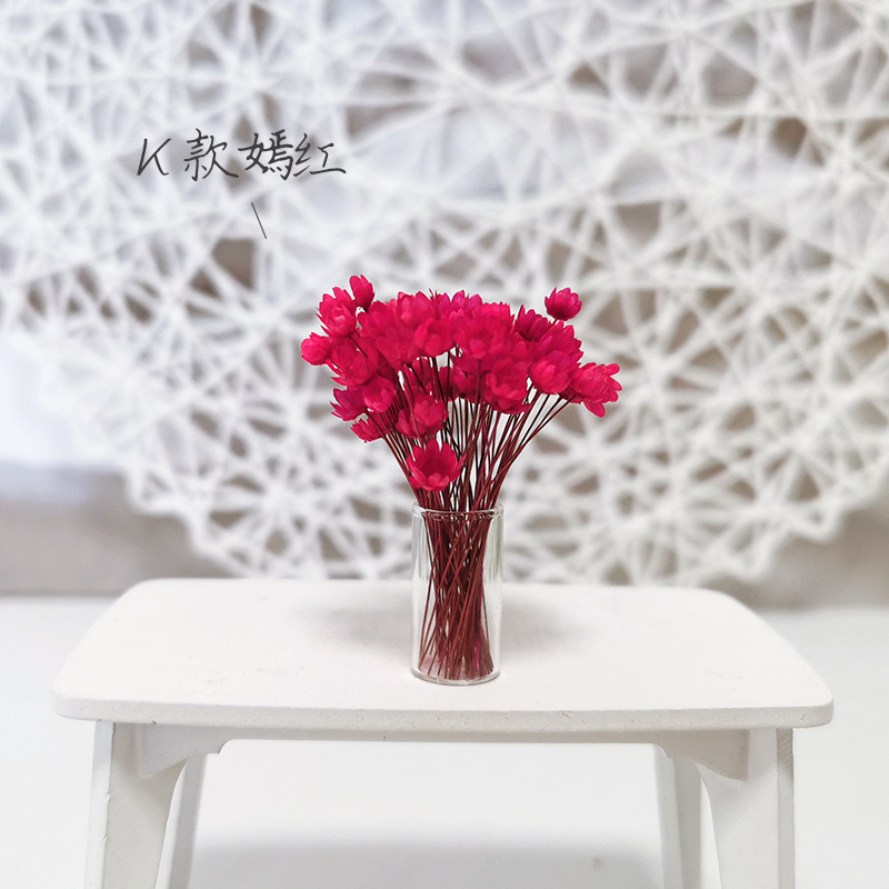 Flor estrella roja brillante estilo K + botella de vidrio