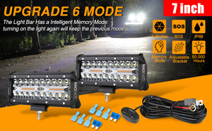 NAO ไฟกระพริบ7นิ้ว6โหมด,อุปกรณ์เสริมออฟโรด12V 24V 4X4สำหรับรถออฟโรดรถ Suv มอเตอร์รถบรรทุกไฟ Led ทำงานไฟอัตโนมัติแถบไฟ Led - Product Image 3