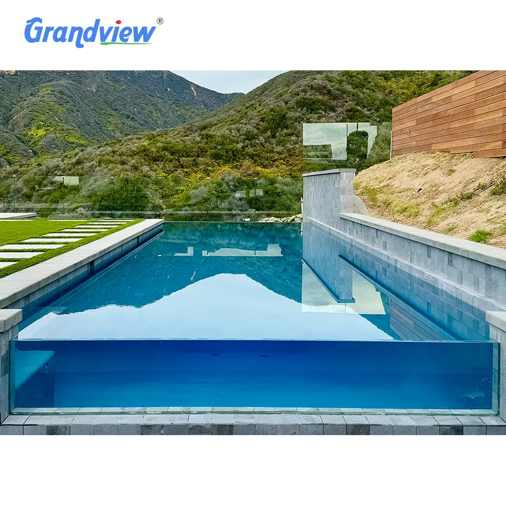Panneau de piscines acrylique en verre de piscine acrylique transparent de 50mm 60mm 80mm 100mm pour villas