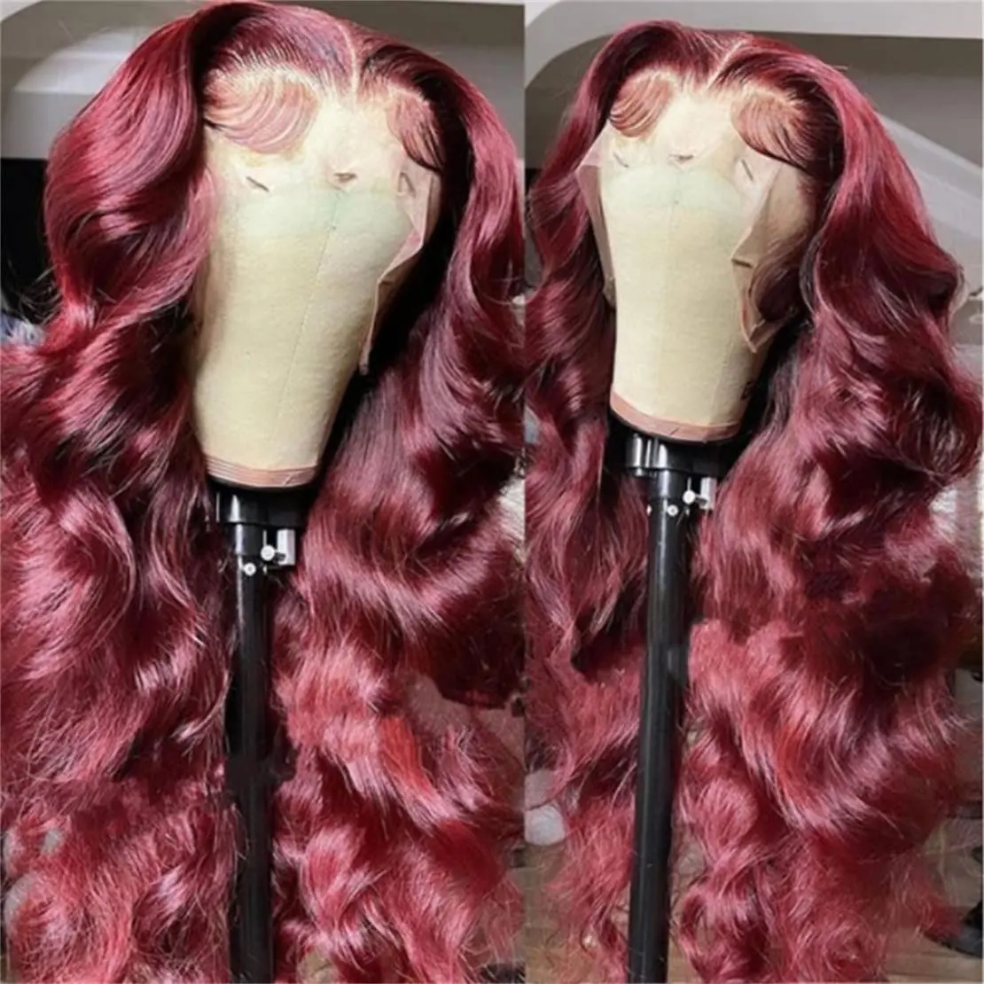 Perucas de cabelo humano frontal, atacado, vermelho, colorido, renda, cabelo frontal, pré colhidos, 13x6 renda frontal, peruca para mulheres negras