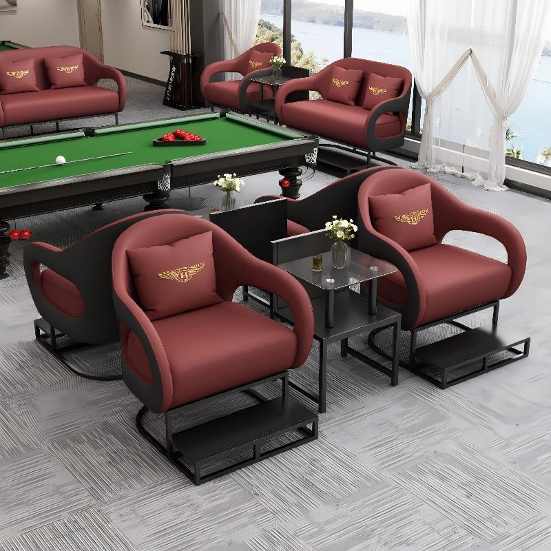11. Simple coffee table (burgundy and black)