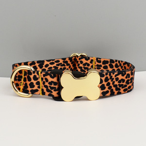 Laisse de chien avec étiquette de nom gravée au laser, collier de chien imprimé avec boucle en os et sangle de style ethnique - Product Image 5