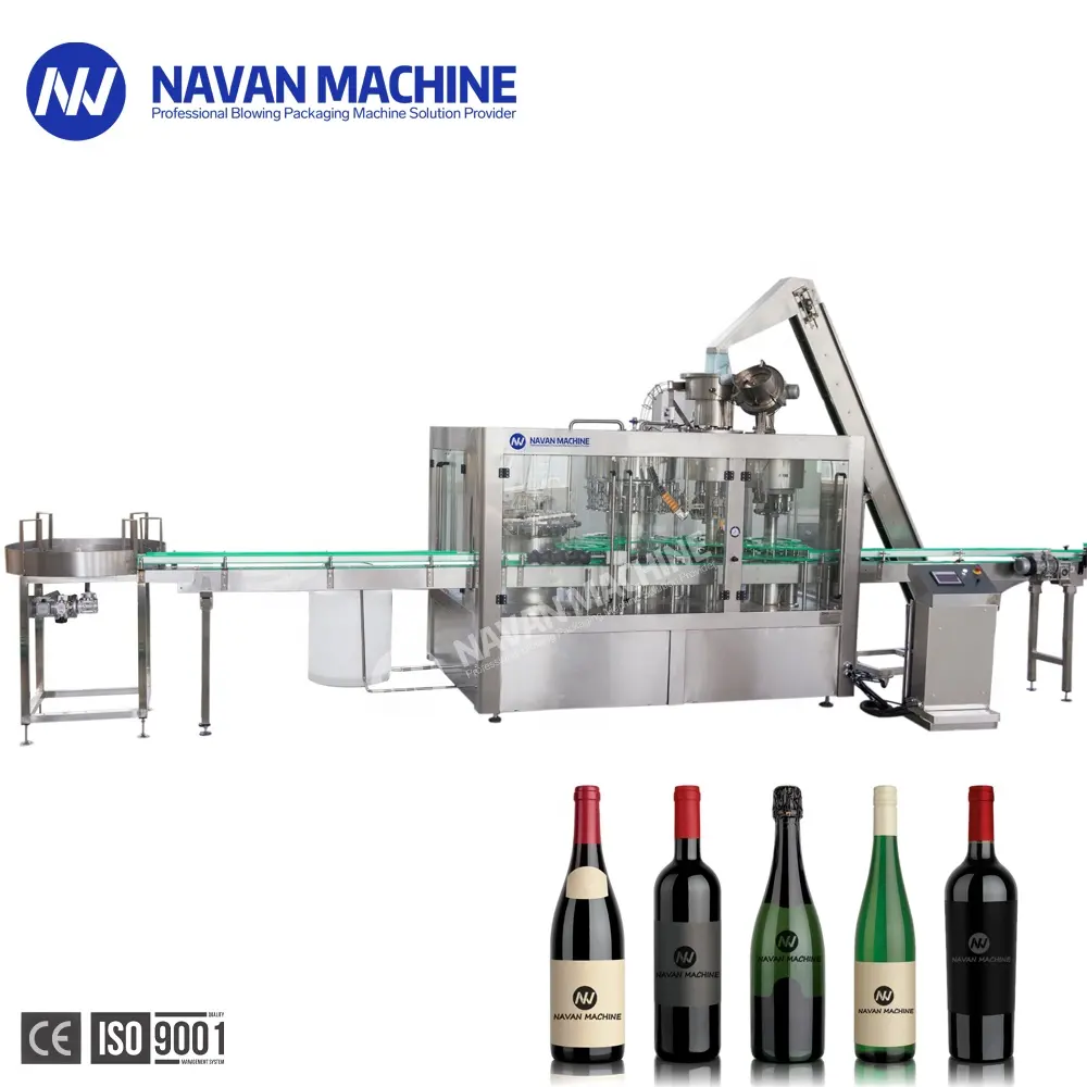 Linea di produzione automatica di whisky di vino per riempimento di liquori per bottiglie di vetro su piccola scala