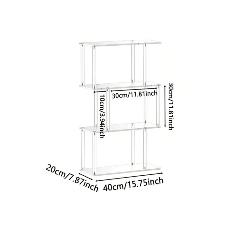 Mauvaise mise en œuvre étagère carrée transparente-3 402090cm
