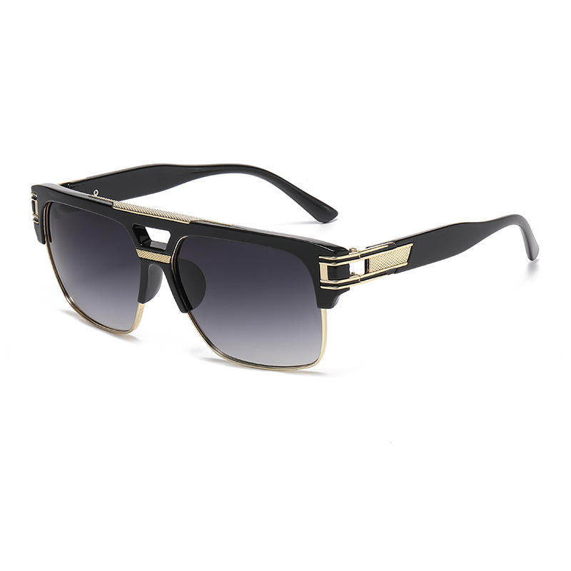 Monture noire et dorée et verres gris dégradés