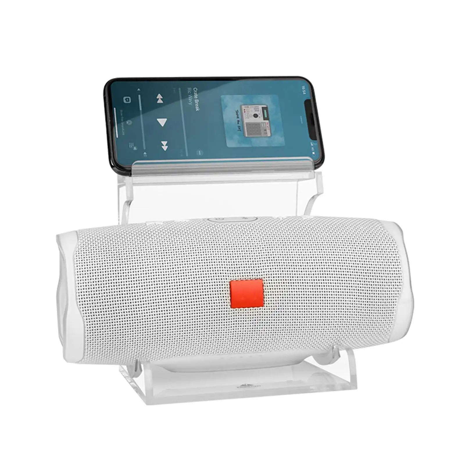 Estúdio acrílico Speaker Rack Tabela Colocação Espaço Economia Áudio Suporte do telefone móvel Sound Box Stand Case