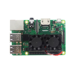Raspberry Pi 4 Ventilador dual con disipador de calor Sistema de refrigeración Ventilador de refrigeración doble Radiador para Raspberry Pi 4 Modelo B 3 3B Plus