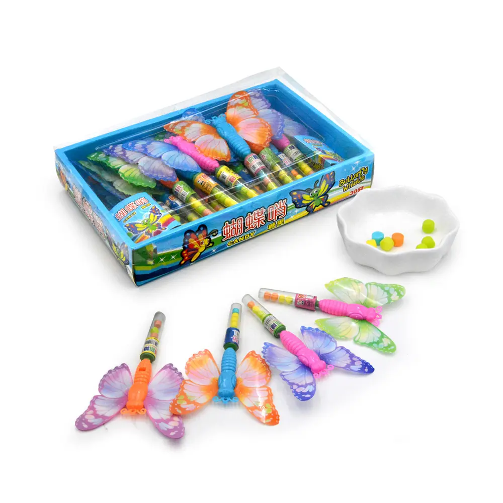 لعبة حلوى على شكل فراشة فواكه ملونة للأطفال مصنوعة من البلاستيك