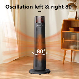 2000W <strong>PTC</strong> Ceramic Fast Heating <strong>2</strong> Modes Adjust Timer Oscillating Flame Effect For Office Bedroom Use Tower Electric Fan <strong>Heater</strong> - Product Image 4