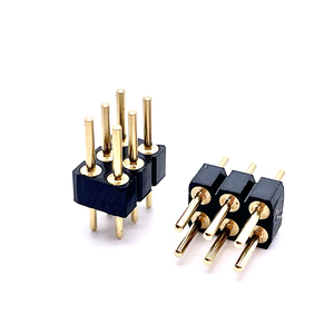 Soulin 2.54mm Pitch çift sıra pirinç pim başlık 2x3pin dairesel DIP doğrudan ekleme H3.0 düz konnektör PCB için - Product Image 1