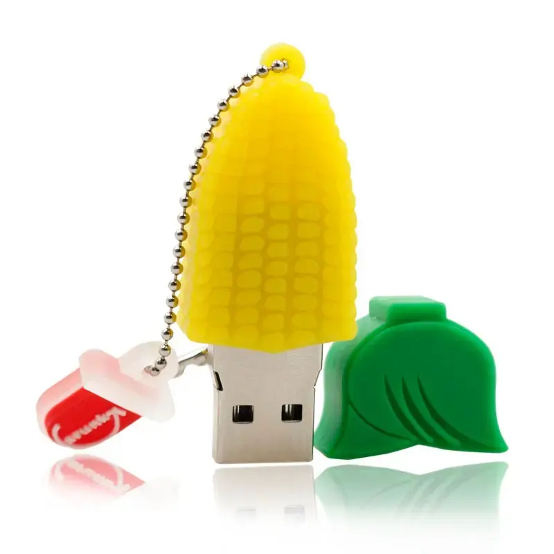 Gepersonaliseerde Ontwerp 3d Vorm Logo Pvc Cartoon 8Gb 16Gb 32Gb 64Gb Pen Drive Rubber Corn Usb Stick Aanpassen Usb Flash Drive