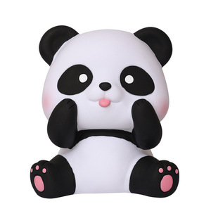 Modernes trend iges Vinyl-Sparschwein für Kinder Kunststoff-Spar büchse mit populärem Panda-Design und modernem Figuren muster geschenk - Product Image 5