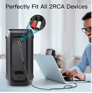 Cable de audio USB C a RCA Cable de audio estéreo USB C a 2 macho RCA Tipo C a RCA Y Cable de audio divisor Cables de audio y video - Product Image 2