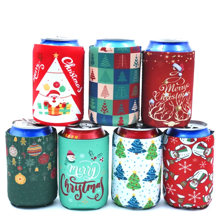 2024 Christmas New Year Series Cup Holders 330 ml For Beer Cola Can Drinks Neoprene Cooler