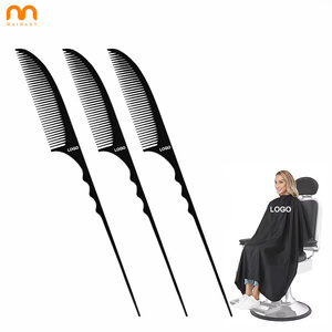 High Quality Styling Tool Salon Hair <strong>Arc</strong> Pick Comb Plastic Fine Tooth Rat Tail Parting Combs With Custom Logo