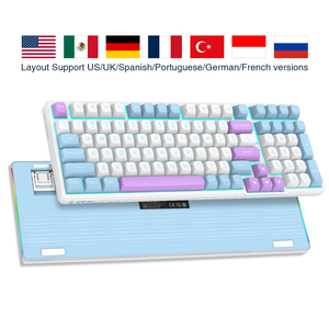 Teclado mecánico para juegos azul hielo con cable de 99 teclas personalizado de fábrica Teclado mecánico tipo C intercambiable en caliente para computadora - Product Image 4