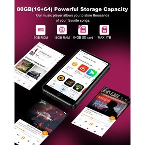 80GB 4.0\&quot; Touchscreen <strong>MP4</strong> <strong>Player</strong> <strong>with</strong> for Bluetooth &amp; WiFi Built-in Speaker for Spotify Capable for Kids - Product Image 6