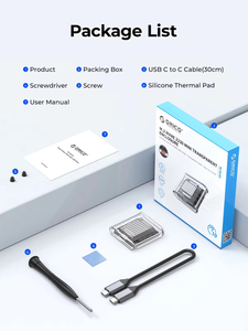 PCIe SSD için ORICO-NVMe muhafaza şeffaf harici adaptör M.2 USB tip C Mini 2230 M.2 SSD durumda 10Gbps - Product Image 6
