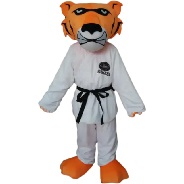 Blue Sky Custom made fur plush karate tiger mascot costume adult tiger mascot costumes for sale