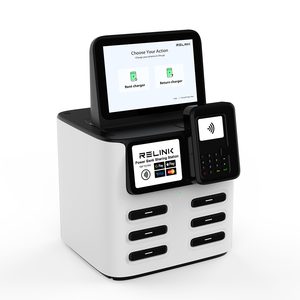 Relink NFC โลโก้ที่กําหนดเองสี 6 พอร์ตเครื่องหยอดเหรียญพร้อมเครื่องอ่านบัตรสถานีเช่าธนาคารพลังงาน - Product Image 1