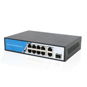 IPカメラおよびCCTVシステム用の2つのRJ45および1つのSFPアップリンクポートを備えた工場OEM8ポートPOEスイッチ10/100/1000 Poe - Product Image 4