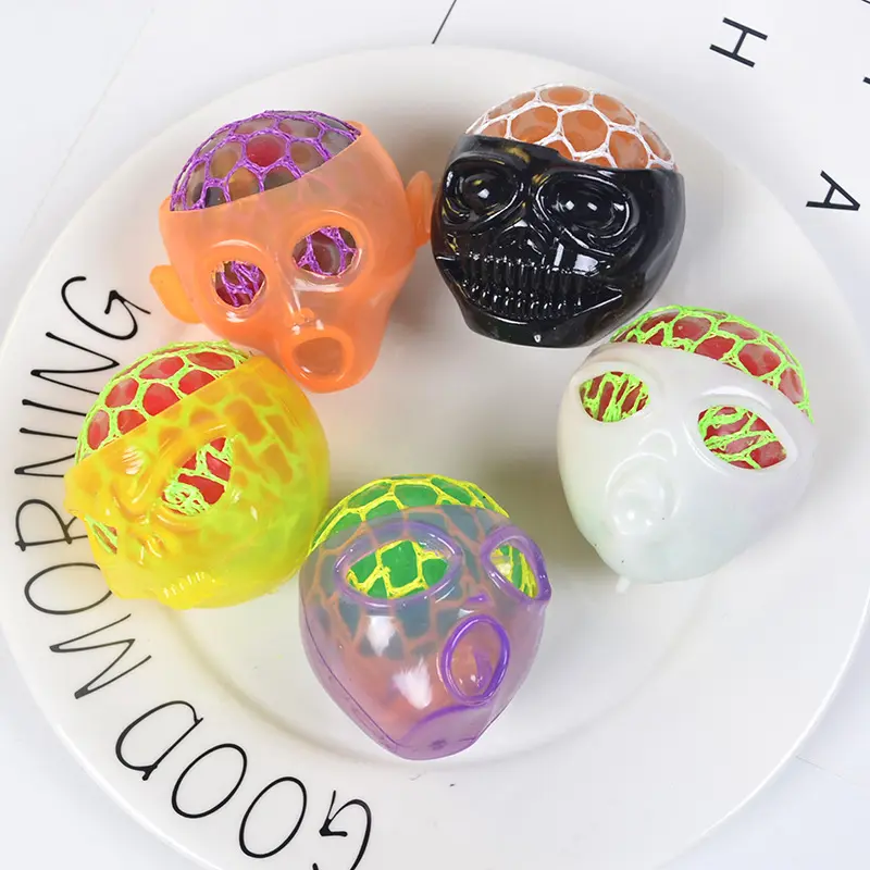 Regali di Halloween Squishy Squeeze Toy Skull Stress Ball allevia lo Stress emozionale Squishy Fidget Balls antistress bomboniere