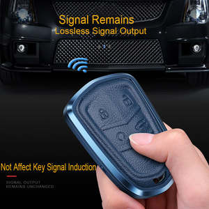 Uzaktan alüminyum deri araba anahtar kapağı kılıfı kabuk için Cadillac ATS ATS xtxt4 Cadillac XT6 CTS DTS ESV STS ELR koruyucu anahtarlık - Product Image 4