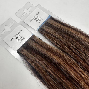 Doğal bakire uzantıları Remy örgü görünmez bant-yumuşak pürüzsüz Remy örgü 100% görünmez çinli insan saçı - Product Image 6