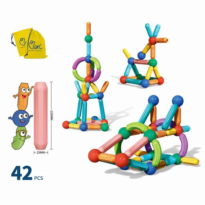 120X25 Mm Magnetische Bal Staaf Speelgoed Educatief Magneet Speelgoed Voor Kinderen 3D Montage Tegels Bouwstenen Magnetische Ballen en Stok