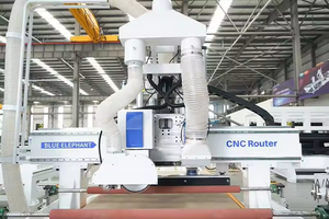 Heavy Duty T-structure 11kw Linear ATC 4x8 Nesting <strong>CNC</strong> <strong>Router</strong> <strong>With</strong> 2 Saws for Loading Feeding and Unloading Working - Product Image 4