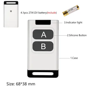 Universale 433Mhz EV1527 codice di apprendimento telecomando Wireless 2 pulsanti trasmettitore telecomando batteria inclusa